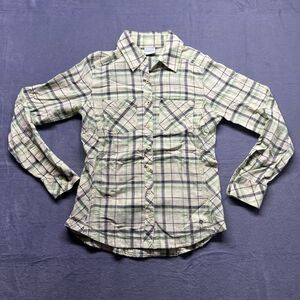 Columbia Shirt Womens Medium Green Long Sleeve‎ Button Up Pockets Casual